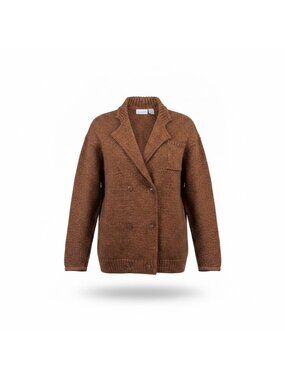 Liz Claiborne Women’s Brown Knit Sweater Cardigan Double-Breasted Size S